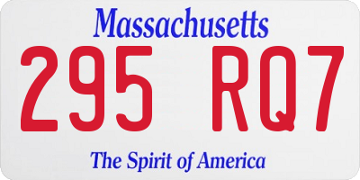 MA license plate 295RQ7