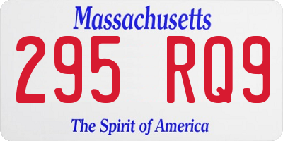 MA license plate 295RQ9