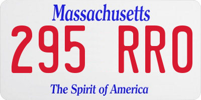 MA license plate 295RR0