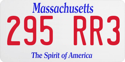 MA license plate 295RR3