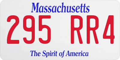 MA license plate 295RR4