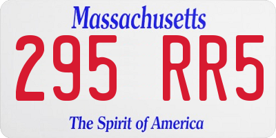 MA license plate 295RR5