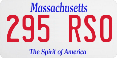 MA license plate 295RS0
