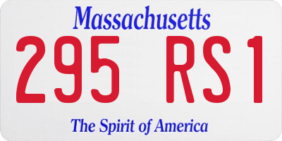 MA license plate 295RS1