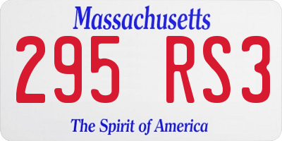 MA license plate 295RS3