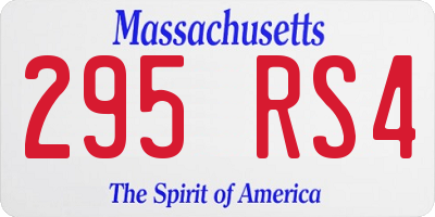 MA license plate 295RS4