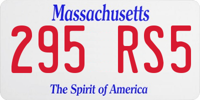 MA license plate 295RS5
