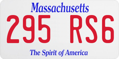 MA license plate 295RS6