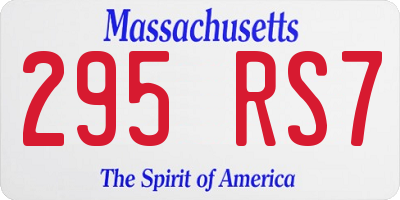 MA license plate 295RS7