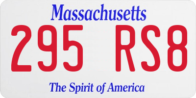MA license plate 295RS8