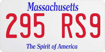 MA license plate 295RS9