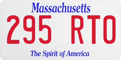 MA license plate 295RT0