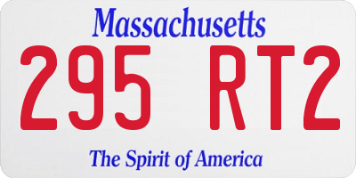 MA license plate 295RT2