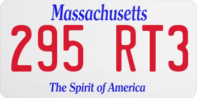 MA license plate 295RT3