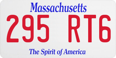 MA license plate 295RT6