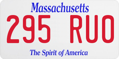 MA license plate 295RU0