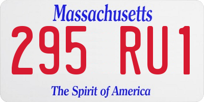MA license plate 295RU1
