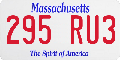 MA license plate 295RU3
