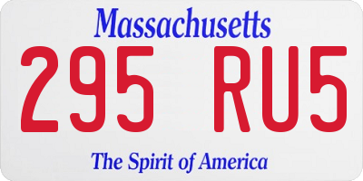 MA license plate 295RU5