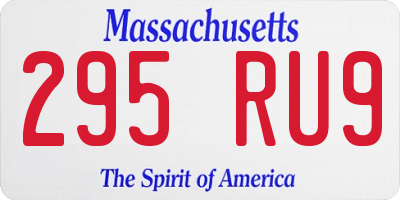MA license plate 295RU9