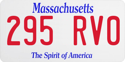 MA license plate 295RV0