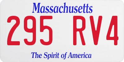MA license plate 295RV4