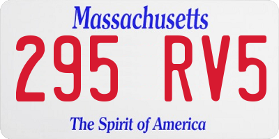 MA license plate 295RV5