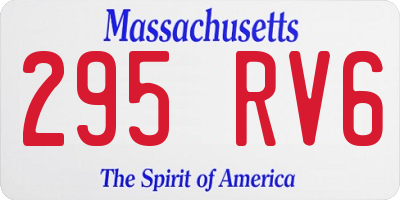 MA license plate 295RV6