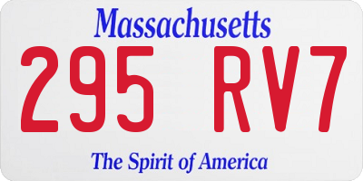 MA license plate 295RV7