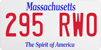MA license plate 295RW0