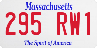 MA license plate 295RW1