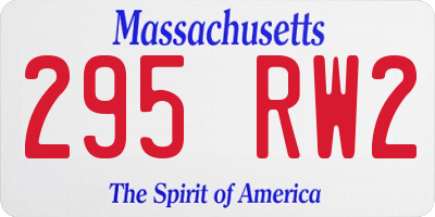 MA license plate 295RW2