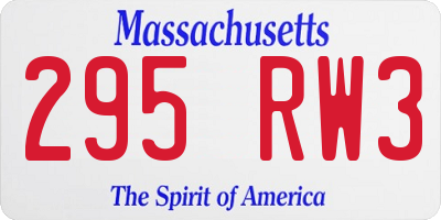 MA license plate 295RW3
