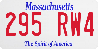 MA license plate 295RW4
