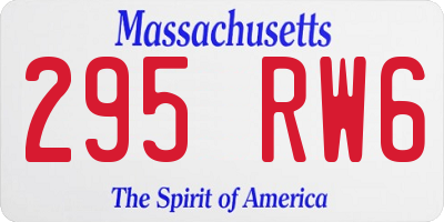 MA license plate 295RW6
