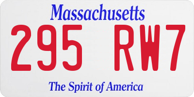 MA license plate 295RW7