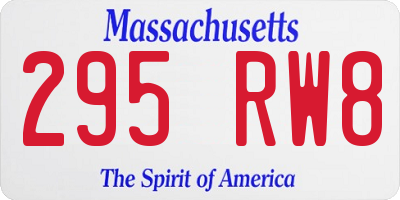 MA license plate 295RW8