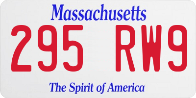 MA license plate 295RW9