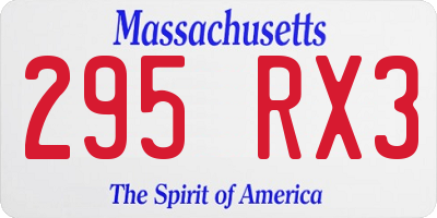 MA license plate 295RX3