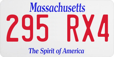 MA license plate 295RX4