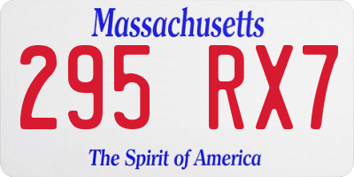 MA license plate 295RX7