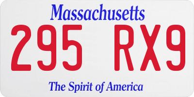 MA license plate 295RX9