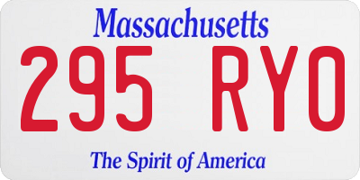 MA license plate 295RY0