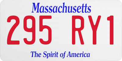 MA license plate 295RY1