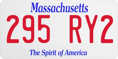 MA license plate 295RY2