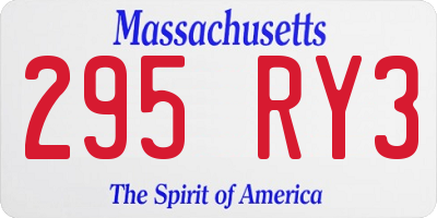 MA license plate 295RY3