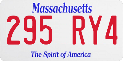 MA license plate 295RY4