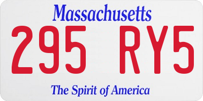 MA license plate 295RY5