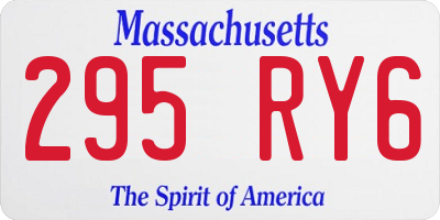 MA license plate 295RY6