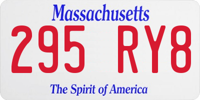 MA license plate 295RY8